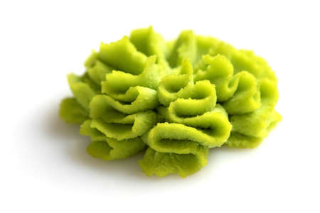 Wasabi portion on white backgroundの写真素材