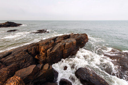Stone part of the coast in India.