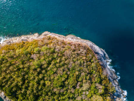 Little island in ocean. Top viewの写真素材
