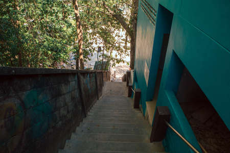 Ladder to the beach in Thailandの写真素材