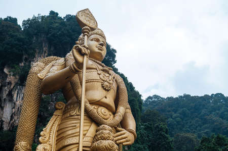 Batu Caves statue and entrance near Kuala Lumpur, Malaysia.の写真素材