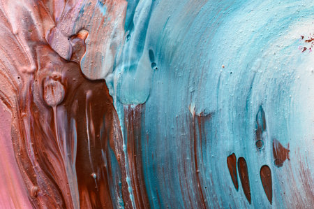 Abstract art background. Hand drawn gouache painting. Color texture.の写真素材