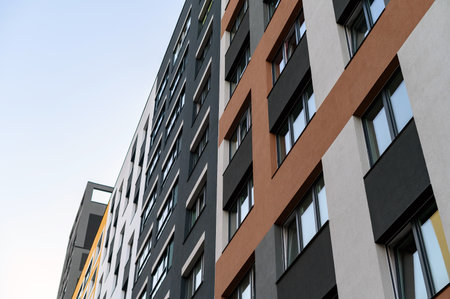 EU Modern european complex of apartment buildings. And outdoor facilities. Mixed mediaの写真素材