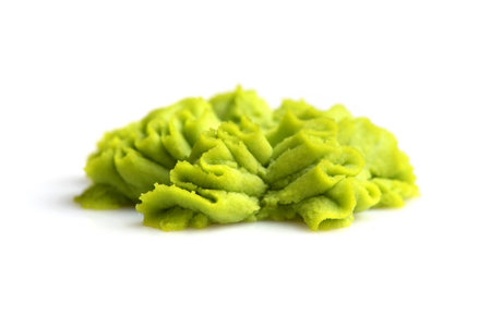 Wasabi portion on white background.の写真素材