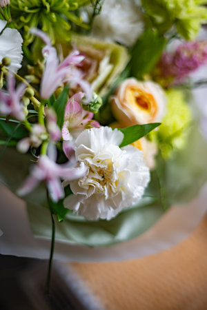 Vibrant Floral Arrangement Featuring a Variety of Colorful Bloomsの写真素材