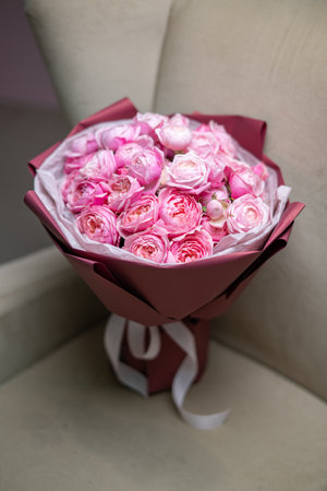 Beautiful Pink Bouquet close upの写真素材