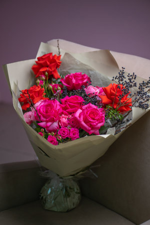 Beautiful Bouquet of rosesの写真素材