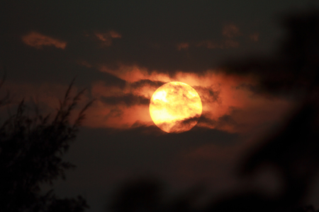 Sunset with cloudの写真素材