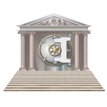 abstract vector illustration of bank safe symbol over white backgroundのイラスト素材