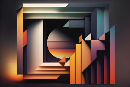 Abstract geometric background, 3d rendering, toned. computer digital drawing.の素材