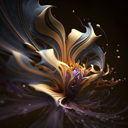 Abstract fractal computer generated composition with various geometrical shapes.の素材