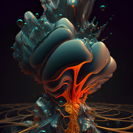 Fractal 3d illustration of abstract geometric composition,digital art works.の素材