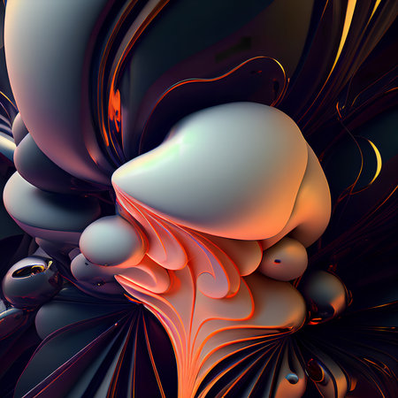 3D rendering of abstract fractal background. computer generated graphics.の素材