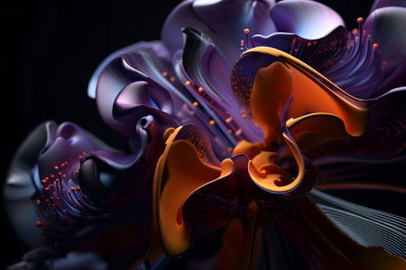 3d illustration of abstract geometric composition,digital art works. computer generated graphics.の素材