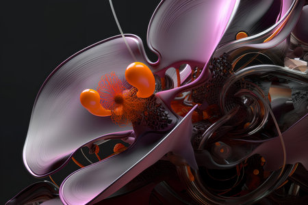 3d illustration of abstract geometric composition,digital art works. computer generated graphics.の素材