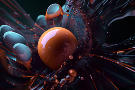 3d illustration of abstract geometric composition,digital art works. computer generated graphics.の素材