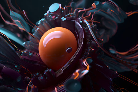 3d illustration of abstract geometric composition,digital art works. computer generated graphics.の素材