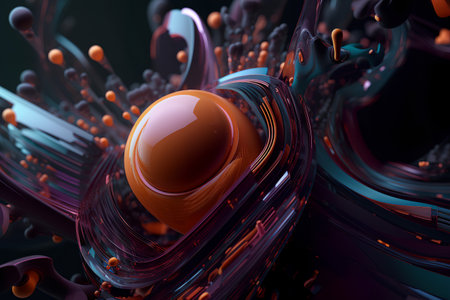 3d illustration of abstract geometric composition,digital art works..の素材