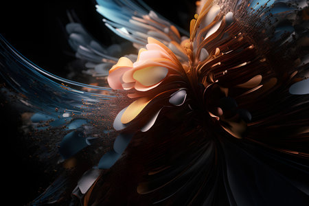 3D surreal illustration. sacred geometry. Mysterious psychedelic relaxation pattern. fractal abstract texture. Digital artwork graphic astrology magicの素材