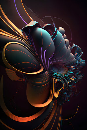 3D rendering of abstract fractal background for creative design, art and entertainmentの素材