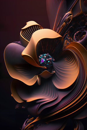 3d illustration of abstract geometric composition,digital artwork for creative graphic designの素材