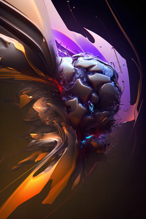 3d abstract computer generated fractal design.Fractals are infinitely complex patterns that are self-similar across different scalesの素材