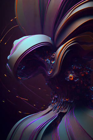 3D surreal illustration. sacred geometry. Mysterious psychedelic relaxation pattern. fractal abstract texture. Digital artwork graphic astrology magicの素材