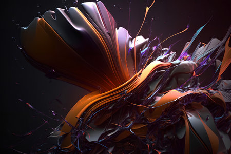 3d rendering of abstract geometric composition, digital art works. computer generated graphics.の素材