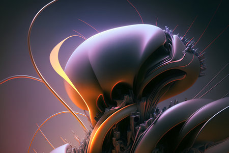 3d illustration of abstract geometric composition,digital art works. computer generated graphics.の素材
