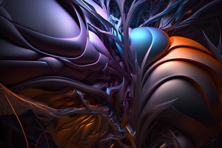 3D surreal illustration. sacred geometry. Mysterious psychedelic relaxation pattern. fractal abstract texture. Digital artwork graphic astrology magicの素材