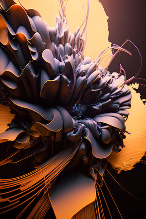 3d rendering of abstract geometric composition, digital artwork for creative graphic design.の素材