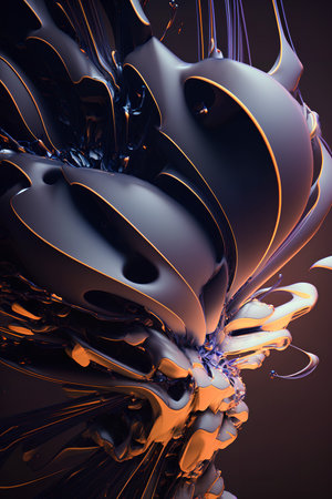 3d illustration of abstract geometric composition,digital artwork for creative graphic designの素材