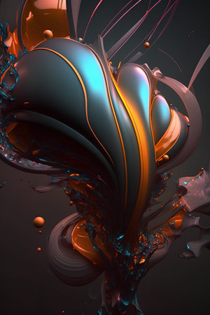 3d illustration of abstract geometric composition,digital artwork for creative graphic designの素材