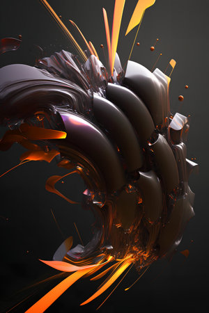 3d rendering of abstract geometric composition, digital artwork for creative graphic design.の素材