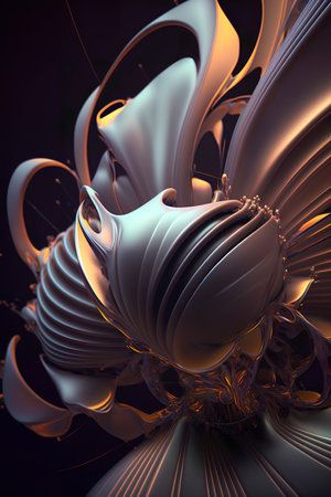 3d illustration of abstract geometric composition,digital art works. computer generated graphics.の素材