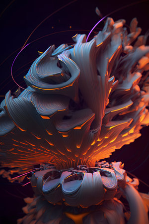 3D surreal illustration. sacred geometry. Mysterious psychedelic relaxation pattern. fractal abstract texture. Digital artwork graphic astrology magicの素材