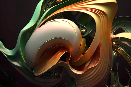 3d illustration of abstract geometric composition,digital art works. computer generated graphics.の素材