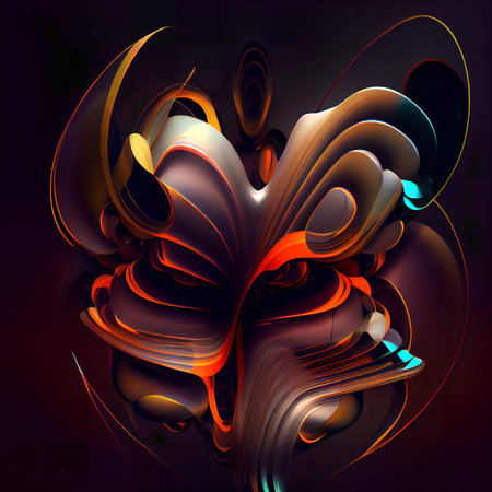 Abstract fractal background, computer-generated illustration. digital art.の素材