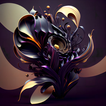 3D illustration of abstract geometric composition,digital artwork for creative graphic designの素材