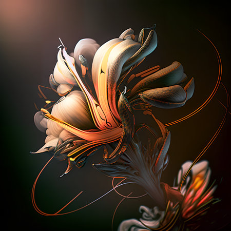 fantasy flower. abstract fractal. 3D rendering illustration.の素材