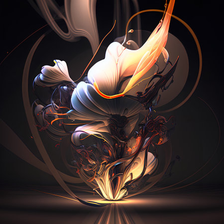 Abstract fractal computer generated composition with various geometrical shapes.の素材