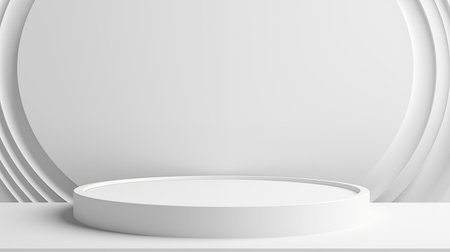 Abstract scene podium mockup. Award ceremony concept. 3d renderの素材