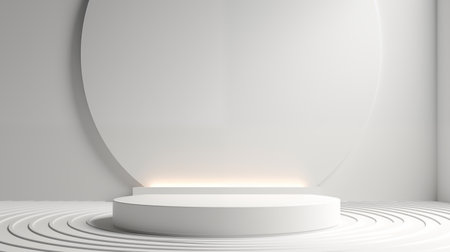 Abstract scene podium mockup. Award ceremony concept. 3d renderの素材