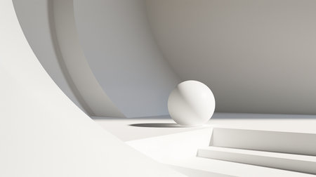 Abstract architecture background. Minimalistic interior design. 3d renderの素材