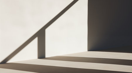 3d rendering of empty room with shadow on wall and floor.の素材