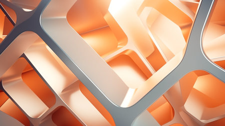 Abstract 3d rendering of chaotic geometric shapes. Futuristic background design.の素材