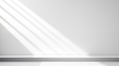Empty white room with shadow from the window. 3D rendering.の素材