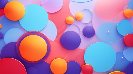 Abstract colorful background with circles. 3d rendering, 3d illustration.の素材