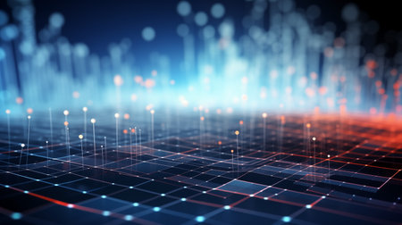3D rendering of abstract digital technology background. 3D illustration.の素材