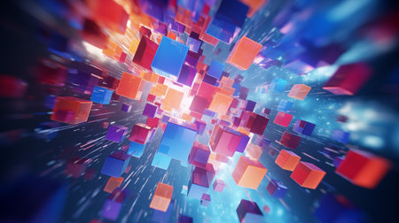 3d rendering of abstract geometric composition,digital artwork for creative graphic designの素材